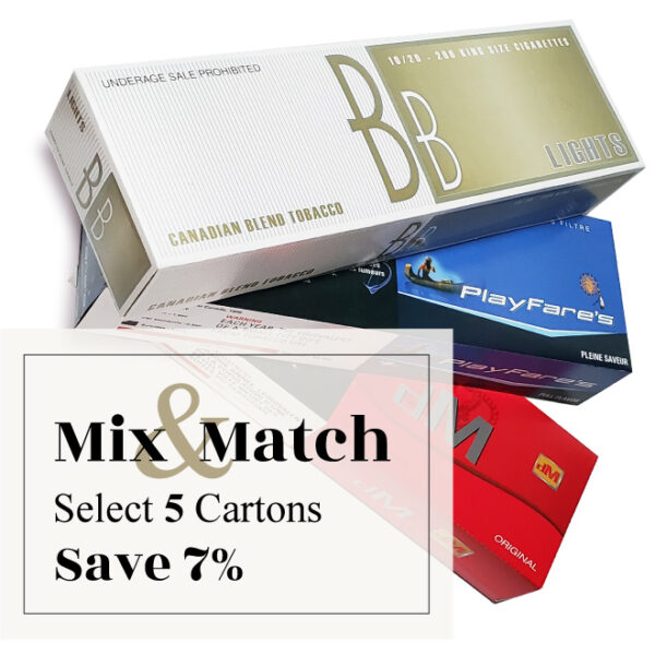 select 5 cigarette cartons and save 7%